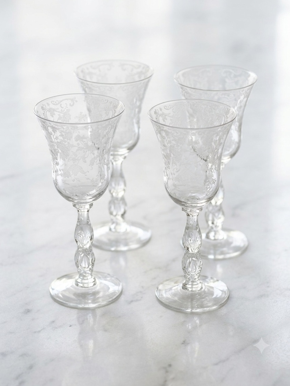 Set Of 4 Chantilly by CAMBRIDGE Claret Wine Glasses